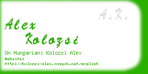 alex kolozsi business card